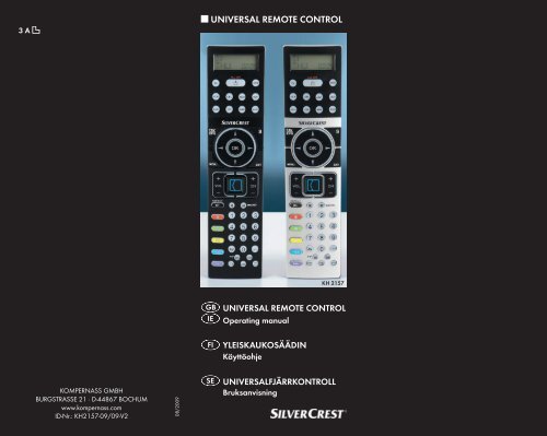 Bedienungsanleitung Universalfernbedienung KH 2157 - Kompernass