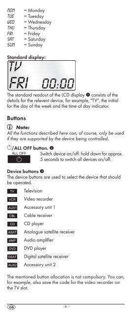 10-in-1 Remote Control - Kompernass