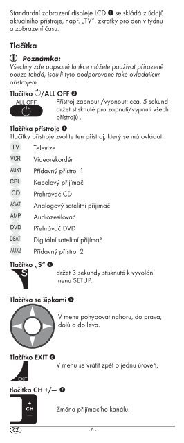 Bedienungsanleitung Universalfernbedienung KH 2156 - Kompernass