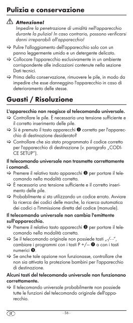 Mando a distancia universal Telecomando universale - Kompernass