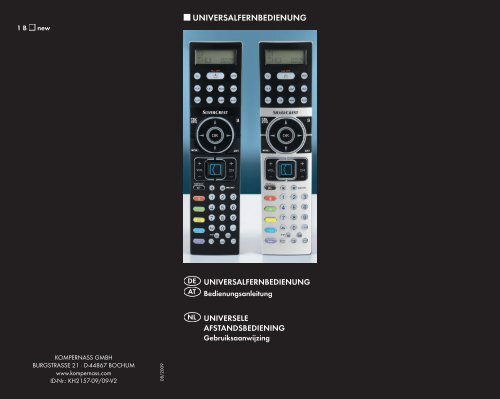 Bedienungsanleitung Universalfernbedienung KH 2157 - Kompernass