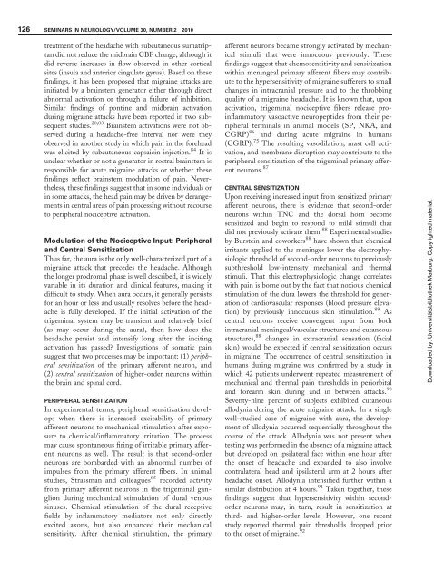 Pathophysiology of Migraine - Kompetenznetz Parkinson