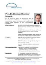 Prof. Dr. Bernhard Hemmer KurzportrÃ¤t - Kompetenznetz Parkinson