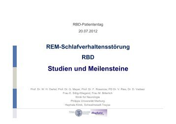 RBD-Studien und Meilensteine - Kompetenznetz Parkinson