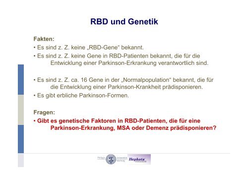 RBD-Studien und Meilensteine - Kompetenznetz Parkinson