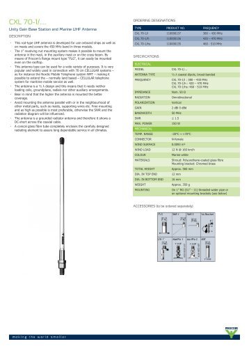 CXL 70-1/... - PROCOM A/S - Unity Gain Base Station and Marine ...