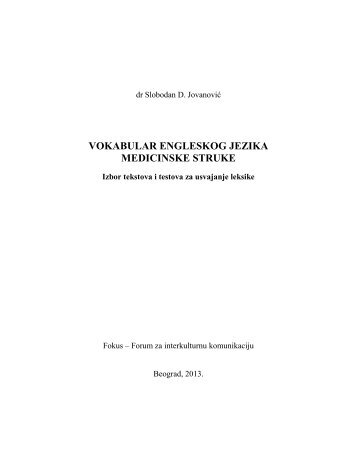 vokabular engleskog jezika medicinske struke - Komunikacija i ...