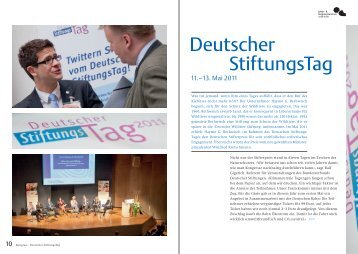 Deutscher Stiftungstag 11.-13. Mai 2011 - Kongresszentrum Stuttgart