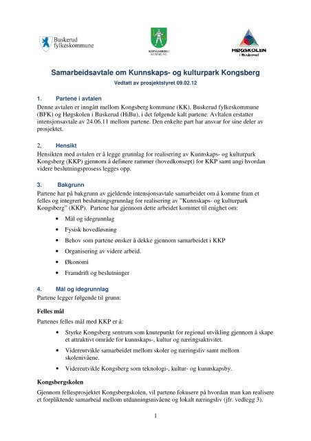 Samarbeidsavtale om Kunnskaps - Kongsberg Kommune