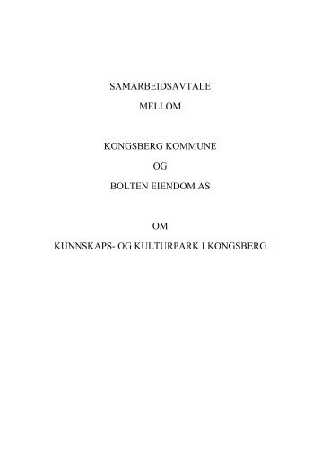 Samarbeidsavtale Kongsberg kommune-Bolten eiendom AS