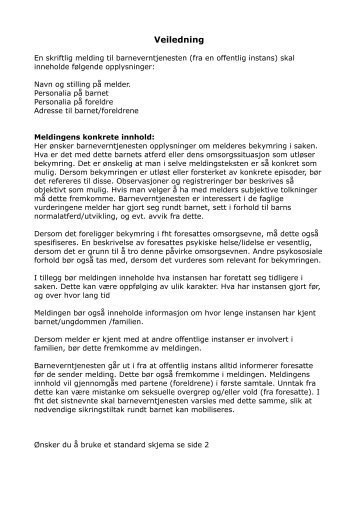 Skriftlig melding til barnevernet (fra offentlig instans) - Kongsberg ...