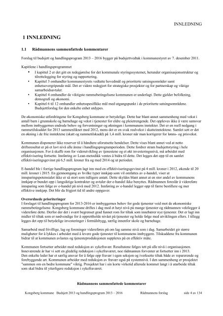 forslag til budsjett 2013 - Kongsberg Kommune
