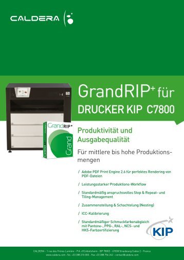 Prospekt "Caldera GrandRIP+ fÃ¼r KIP C7800" | 282 ... - Konica Minolta