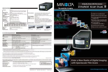 Brochure DiMAGE Scan Dual III - Konica Minolta Photo Imaging ...