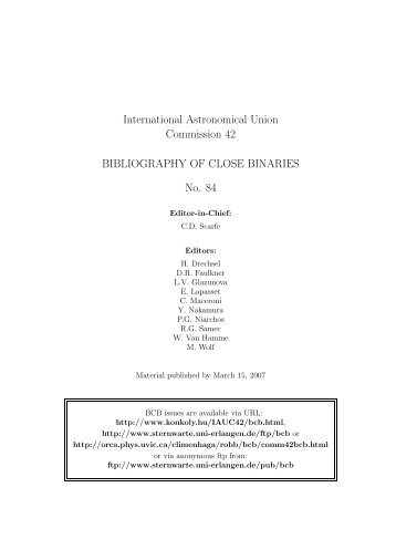 International Astronomical Union Commission 42 BIBLIOGRAPHY ...