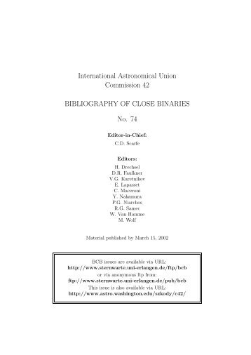 International Astronomical Union Commission 42 BIBLIOGRAPHY ...