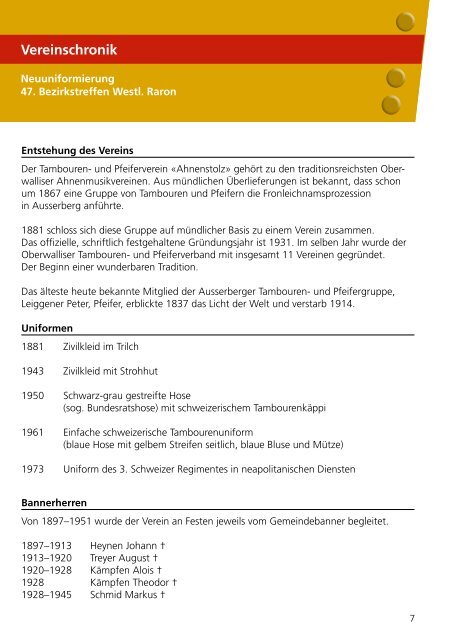 47. Bezirkstreffen Westl. Raron - Ahnenstolz Ausserberg