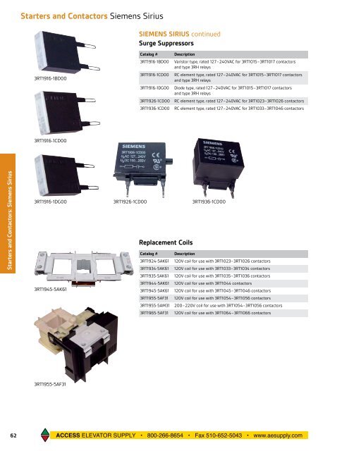 Starters and Contactors - Access  Elevator Supply