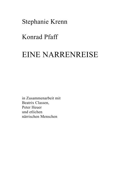 EINE NARRENREISE - Konrad Pfaff