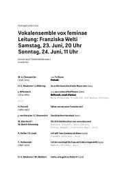 Vokalensemble vox feminae Leitung: Franziska Welti Samstag, 23 ...