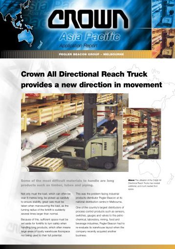Crown All Directional Reach Truck provides a new direction in ...