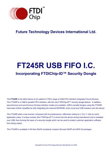 Download FT245R datasheet - DigChip
