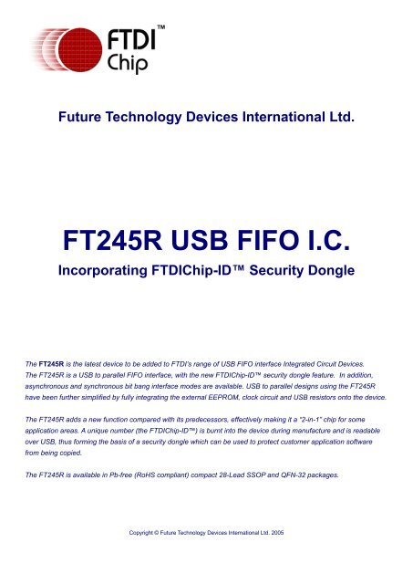 Download FT245R Datasheet - DigChip