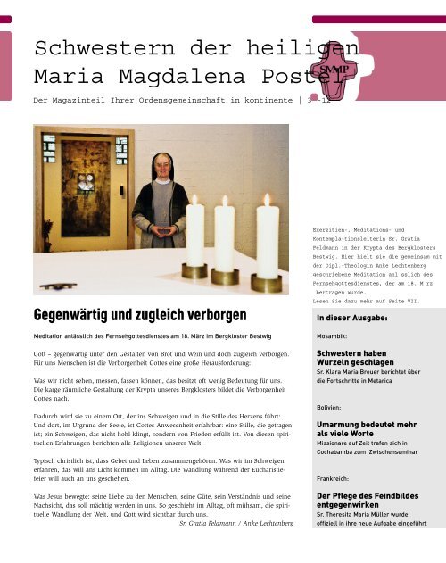Schwestern der heiligen Maria Magdalena Postel Kontinente