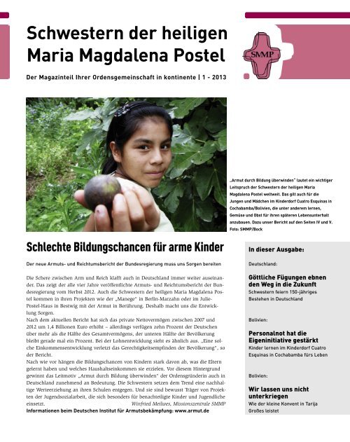 Schwestern der heiligen Maria Magdalena Postel Kontinente
