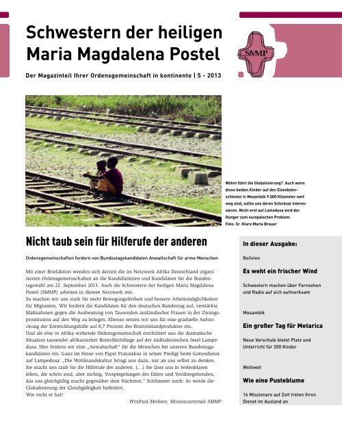 Schwestern der heiligen Maria Magdalena Postel Kontinente