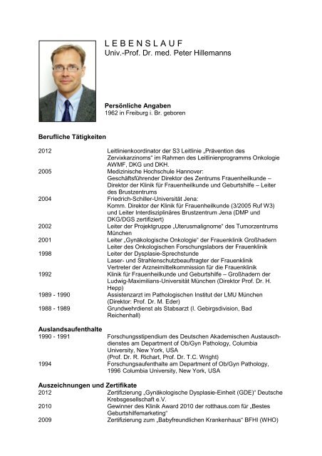 Prof. Dr. Peter Hillemanns - Deutsche Kontinenz Gesellschaft