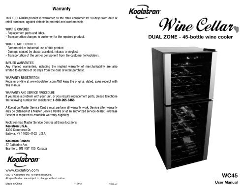 koolatron wine cooler parts