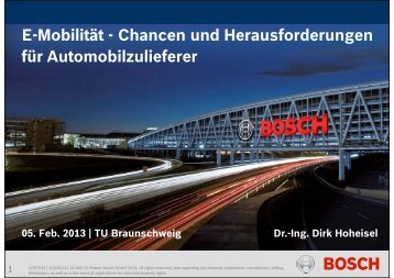 E M bilitÃ¤t Ch d H f d E-MobilitÃ¤t - Chancen und Herausforderungen ...