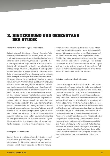 Studie Â»Generation Praktikum 2011 - Hans-BÃ¶ckler-Stiftung