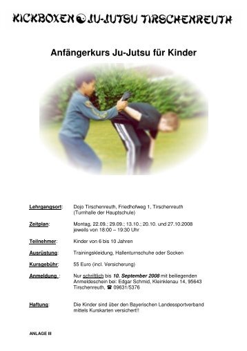 Anfängerkurs Ju-Jutsu für Kinder - DOJO-TIRSCHENREUTH