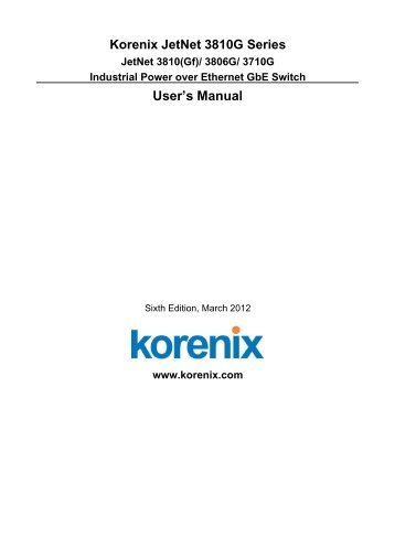 Korenix JetNet 3810G Series User's Manual