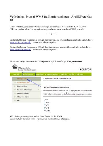 ArcGIS / ArcMAP - Kortforsyningen