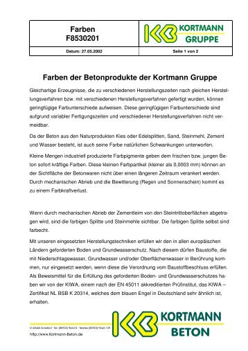 Standardbrief Farben F8530201 - KORTMANN BETON