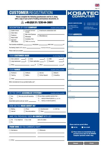 customer registration form (196 KB) - Kosatec