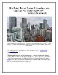 Real Estate Dorota Dyman & Associates blog: Canadian real estate’s next worry: commercial property