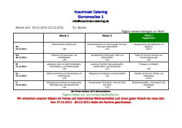 51. Woche Speiseplan Siemensallee.wps - Koschinski Catering