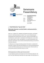 Eine gemeinsame Pressemitteilung der IHK für Oberfranken ...