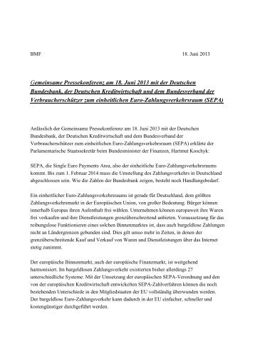 Gemeinsame Pressekonferenz am 18. Juni 2013 mit der Deutschen ...