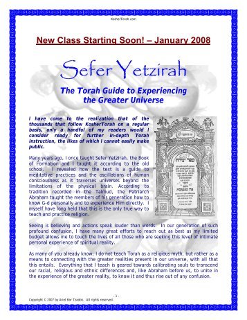 Sefer Yetzirah - Kosher Torah