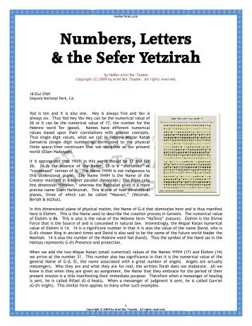 Numbers, Letters & the Sefer Yetzirah - Kosher Torah