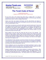 The Torah Code of Honor - Kosher Torah