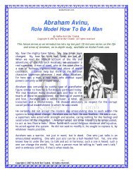 Abraham Avinu, Role Model How To Be A Man - Kosher Torah