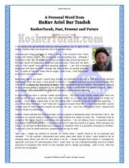 A Personal Message from the Rabbi to all KosherTorah.com readers...