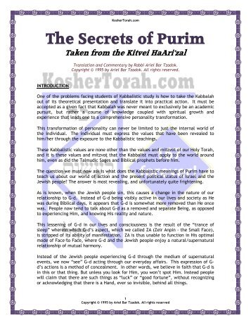 The Secrets of Purim - Kosher Torah