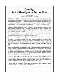 Cruelty, is it a Reality or a Perception - Kosher Torah